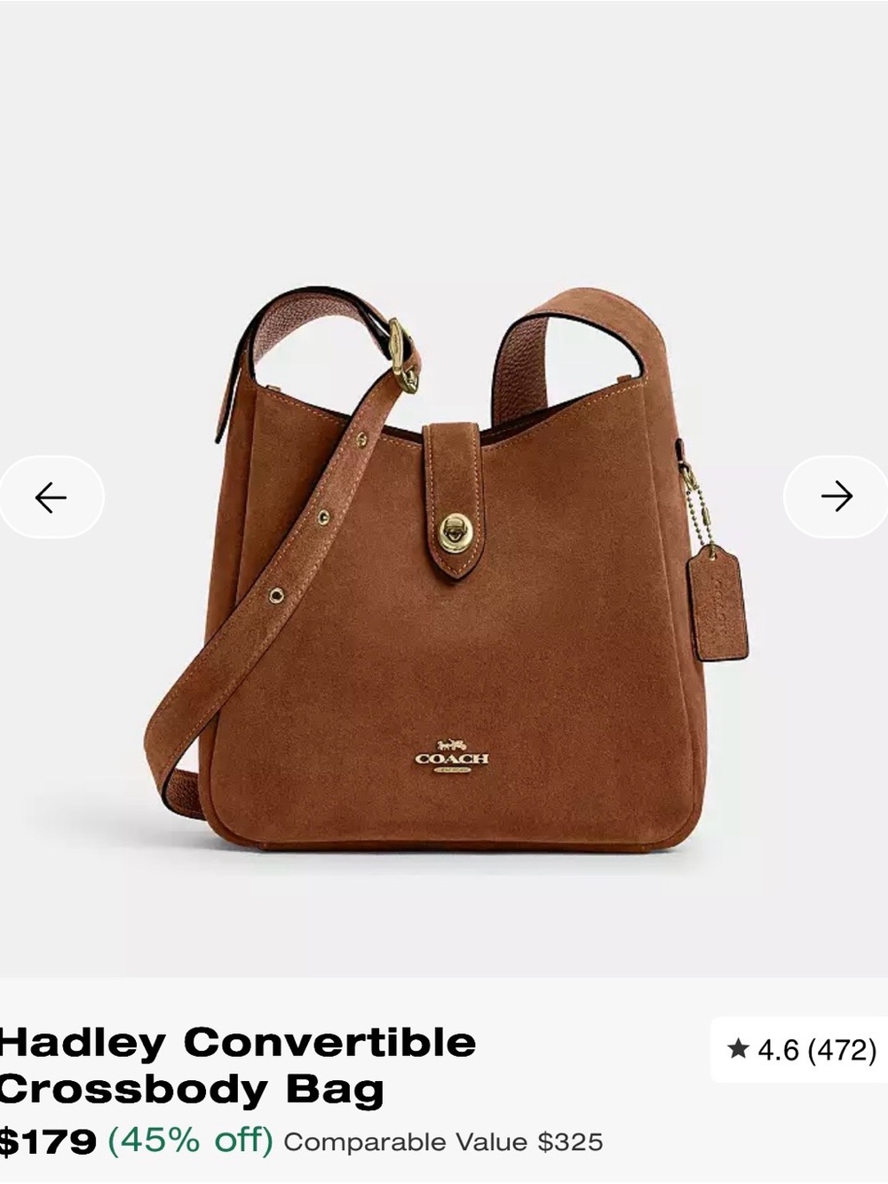 COACH Hadley Convertible Crossbody Bag - Picture 8 of 11